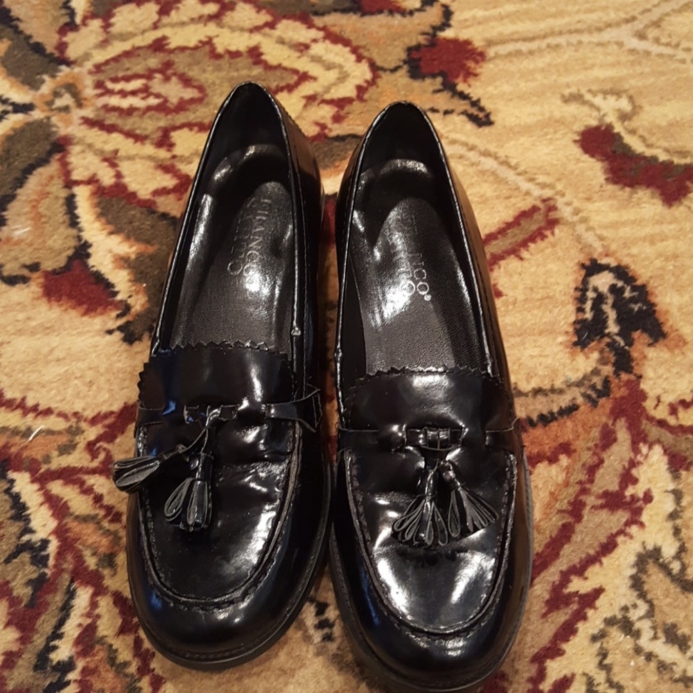Ladies franco sarto black loafers size 6